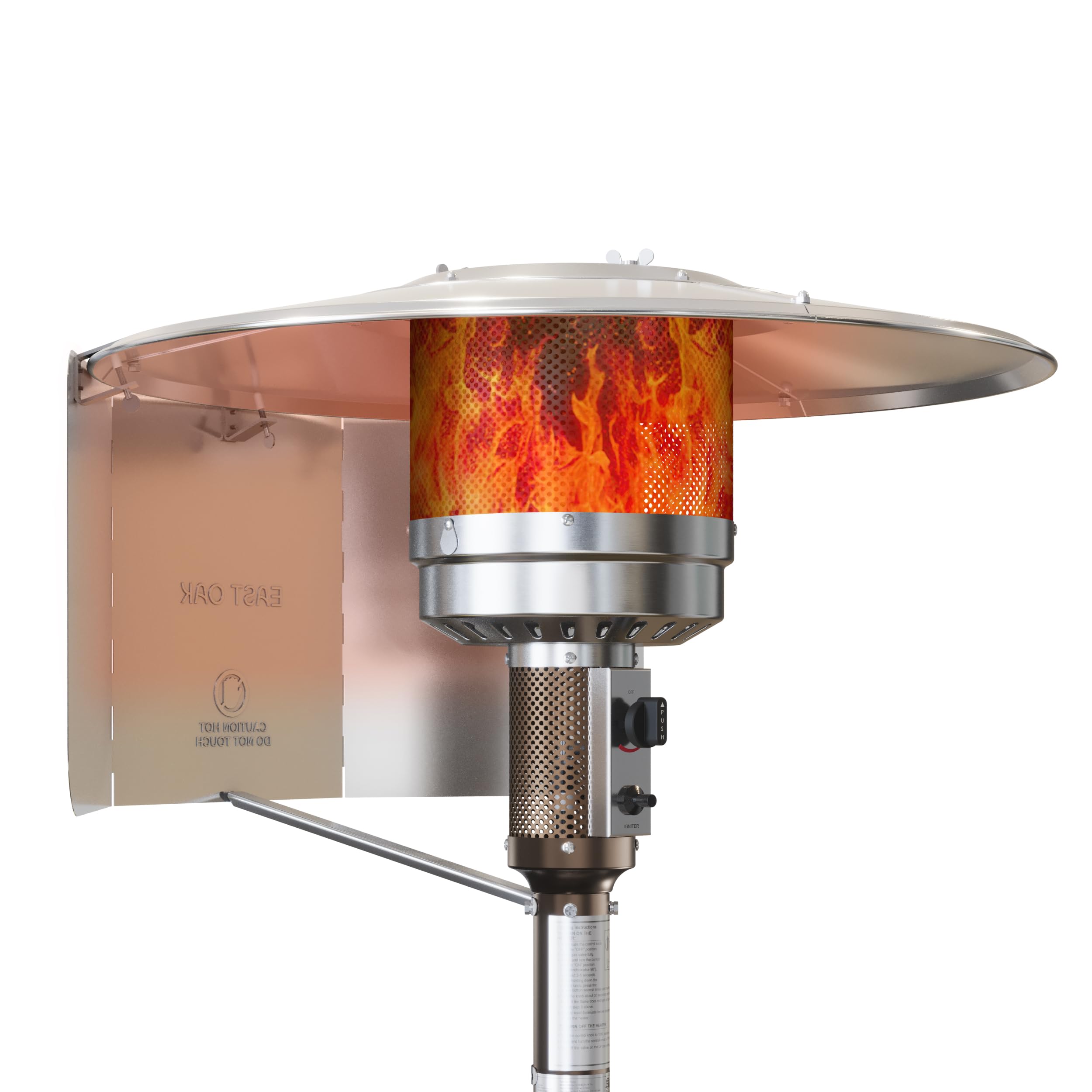 EAST OAK Patio Heater Reflector Shield, Outdoor Heater Reflector Shield as Patio