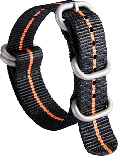 BINLUN Nylon Watch Strap 18/19/20/21/22/23/24mm Premium Ballistic Multicolor Watch Band Replacement for Men Women with Heavy Duty 5 Rings Stainless Steel Buckle