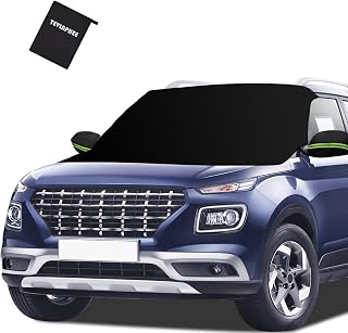 Tevlaphee Windshield Cover for Ice and Snow, Heavy Duty 600D Oxford Fabric, Waterproof, Embedded Magnets, Side Mirror Protector, Fit Most Cars, SUVs, Vans, Truck