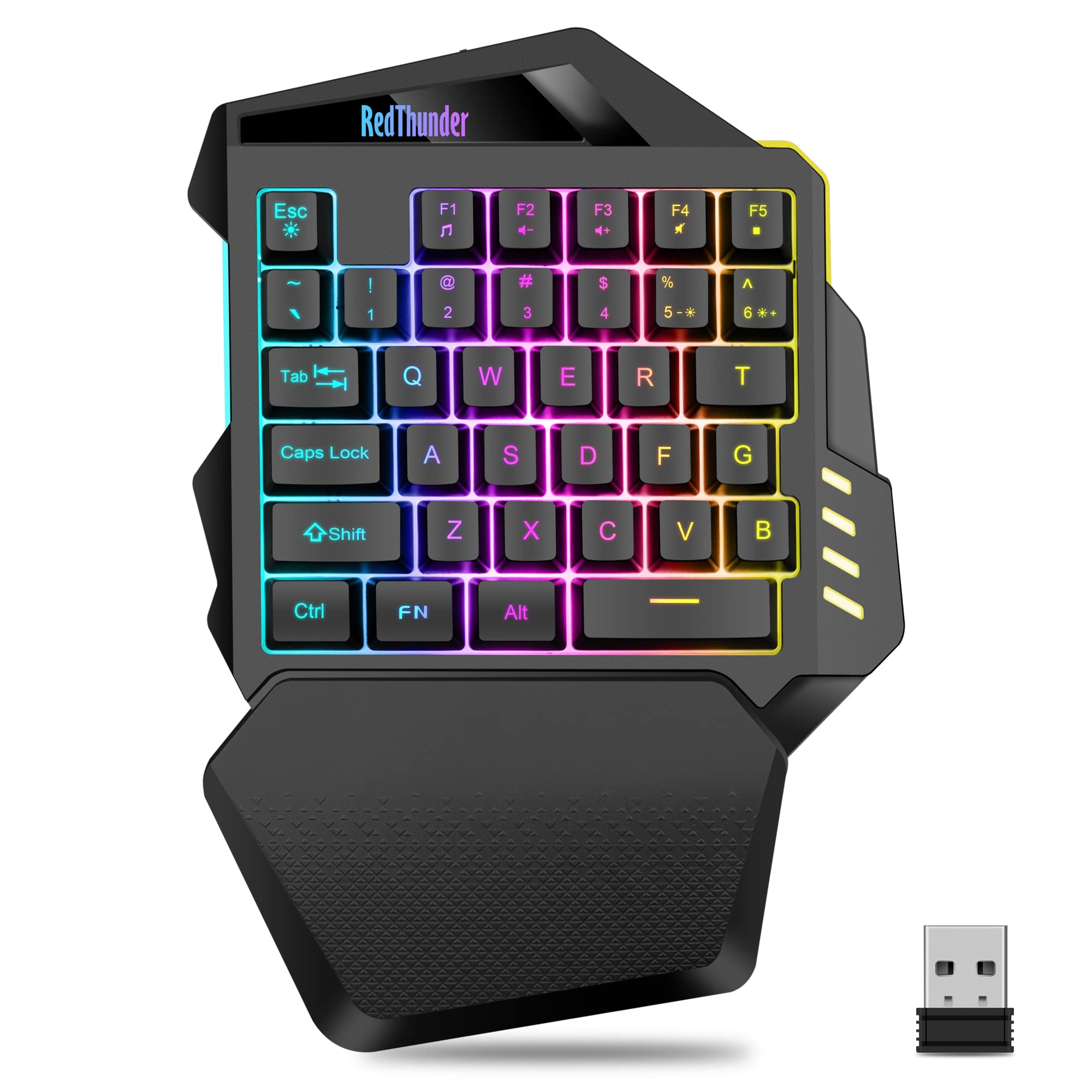 RedThunder G60 2.4Ghz Wireless RGB One-Handed Gaming Keyboard, 35-key Mini Desig