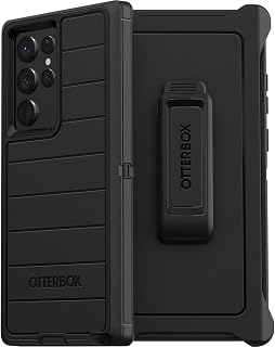 OtterBox Defender Series Case for Samsung Galaxy S22 Ultra (Only) - Holster Clip Included - Microbial Defense Protection - Non-Retail Packaging - Black