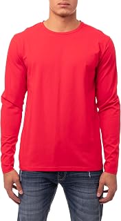 X Ray Men's Long Sleeve Hooded T-Shirt 95% Cotton Stretch Slim Fit Basic Shirt for Men