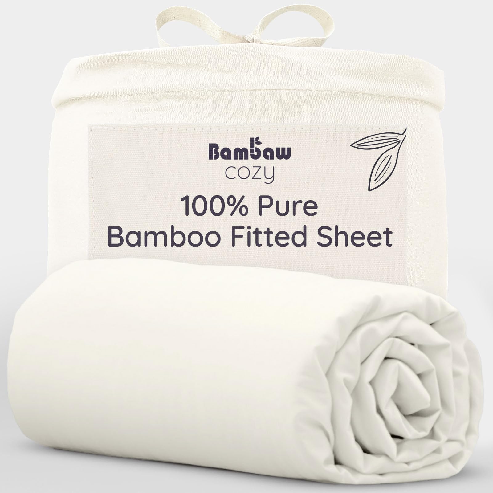 Bambaw Bamboo Fitted Sheet King Size 150x200 cm, Deep Pocket 35 cm, Hotel Luxury