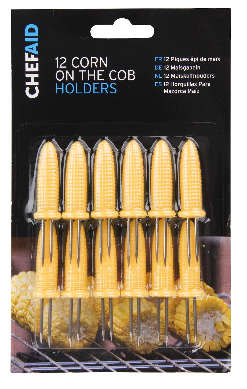 Chef Aid Corn Cob Forks, Stainless Steel Corn Forks for holding Corn on the Cobs