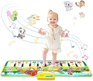 Piano Mat, Musical Mat, Floor Piano, Toddler Toys, Gifts for 1 2 3 Year Old | Music Mat, 8 Instrument Sound Touch Playmat for Toddlers Touch Play Dancing Mat, Toy for 1 2 3 Year Old Boy and Girl Gifts