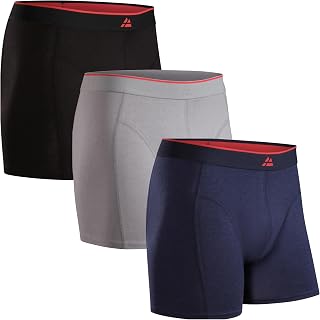 DANISH ENDURANCE Bamboo Boxer Shorts for Men, Breathable Underwear, Soft Antibacterial Pants, Optional Open Fly, 3 Pack