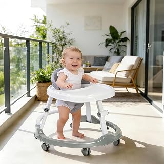 Foldable Baby Walker with Activity Center, Sit-in Walker for Babies,Baby Activity Walker for Boys and Girls