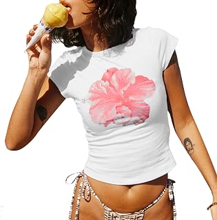 Women's Graphic Vintage Cute Aesthetic Y2K Fruit Print 90s Style Crop Summer T-Shirt