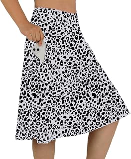 Modest Knee Length Skorts Women's Mid Length Athletic Skirt Active Running Skirt