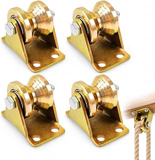 Pack of 4 Pulleys for Ropes, Lre Co. V-Groove Rope Pulley Heavy Duty Roller Wheel Pulley Lifting Cranes Load Capacity, Industrial Machinery, Roller Gates, Inverted, Pulley Rope