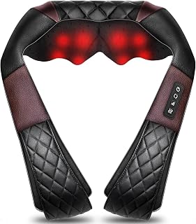 Neck Massager with Heat, Shiatsu Back Neck and Shoulder Massager - Gifts for Women/men/Mom/Dad - Electric Deeper Tissue 4D Kneading Massage, Use at Home, Office, Car
