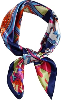 QBSM Womens 23.6 inch Satin Silk Feeling Formal Square Neck Scarf Head Hair Wraps Kerchief