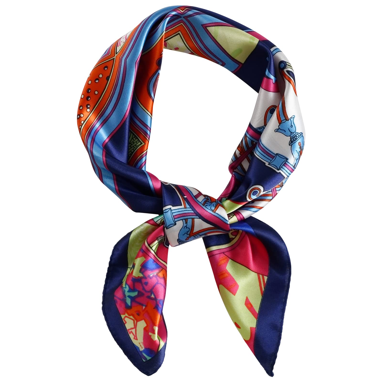 QBSM Womens 23.6 inch Satin Silk Feeling Formal Square Neck Scarf Head Hair Wrap