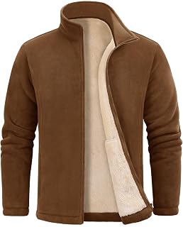 Nadeer Men's Fleece Jacket Hooded Sweatshirt Winter Sweatshirts Full Zip Warm Coat with Pockets Sport Fitness Outdoor Autumn Winter