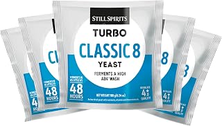 Still Spirits Turbo Classic 8 Yeast Fermentation Blend, Pack of 5 | 6.35 oz per Sachet, Ferments Up to 17.6 lb of Turbo Sugar, Dual Recipe, Mineral Absorbents, All-Round Performance