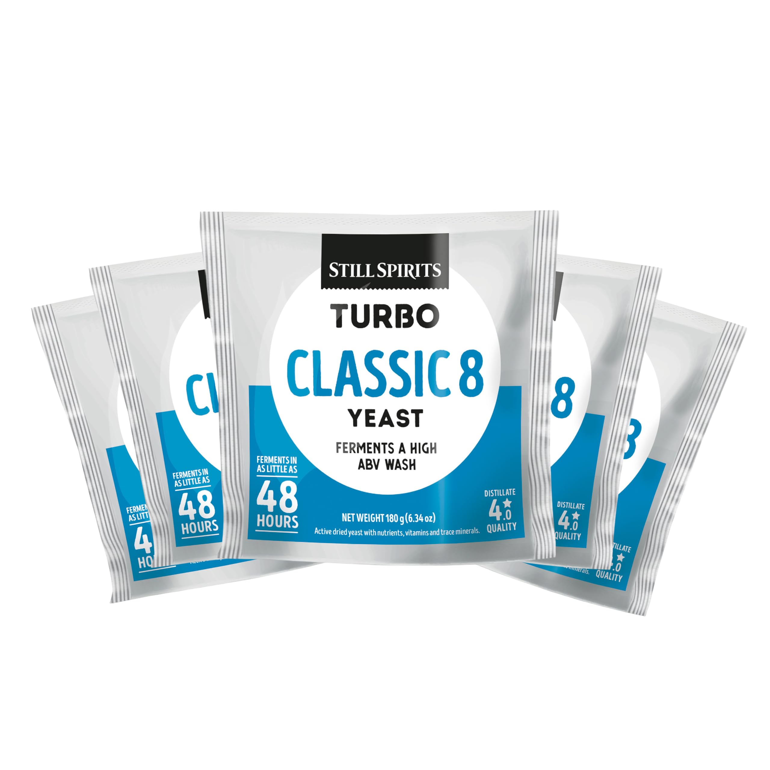 Still Spirits Turbo Classic 8 Yeast Fermentation Blend, Pack of 5 | 6.35 oz per 