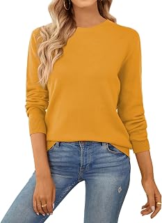 QUALFORT Women's Sweater 100% Cotton Soft Knit Pullover Jumper