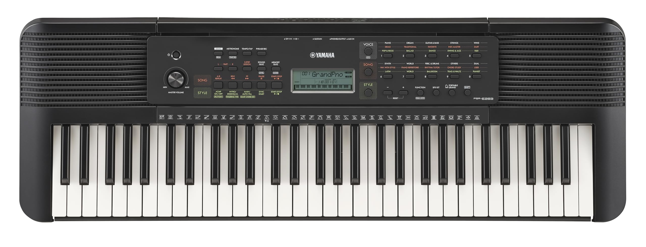 Yamaha 61-Key Portable Keyboard for Beginners with Learning Tools, Music Rest an