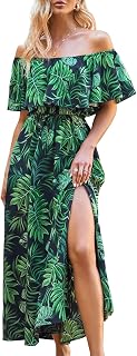 CUPSHE Women's Midi Dress Paisley V Neck Ruffled Boho Short Sleeve High Waist A Line Casual Summer Dresses