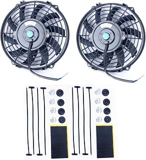 8MILELAKE 12V Electric Radiator Fan High Performance Black Electric Radiator Cooling Fan with Assembly Kit (2, 9 inches)