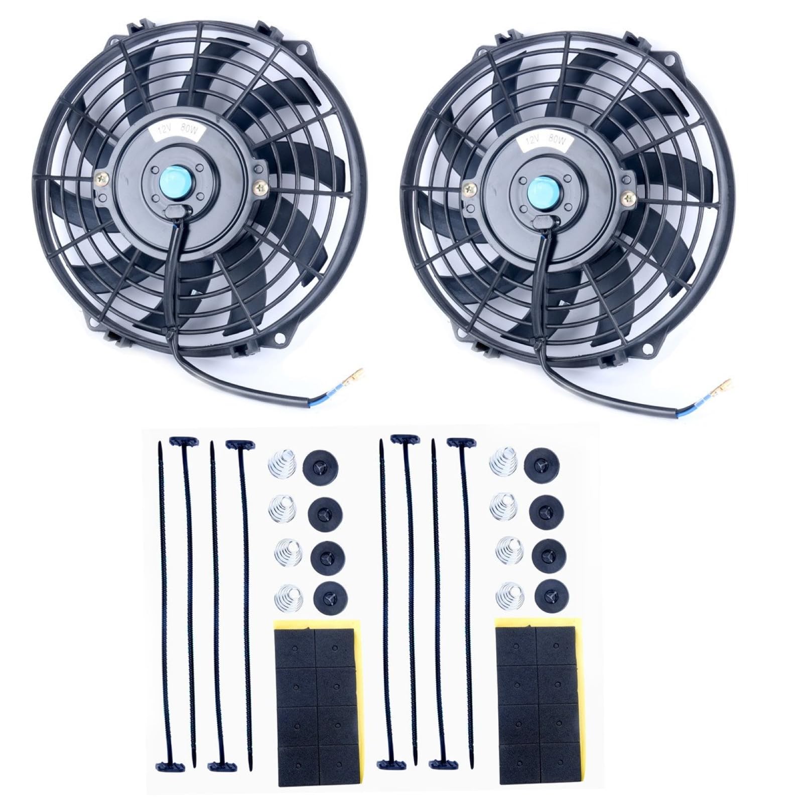 8MILELAKE 12V Electric Radiator Fan High Performance Black Electric Radiator Coo