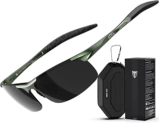 ATTCL Men's Polarised Sports Sunglasses UV400 Lightweight Wrap-Around AL-MG