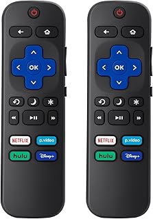 (Pack of 2) Replacement Remote Control Compatible for Roku TV,for TCL Roku/for Hisense Roku/for Onn Roku(Not for Roku Stick,Box and Players)
