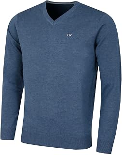 Calvin Klein 2026 Men's V-Neck Golf Sweater Cotton Easy Care