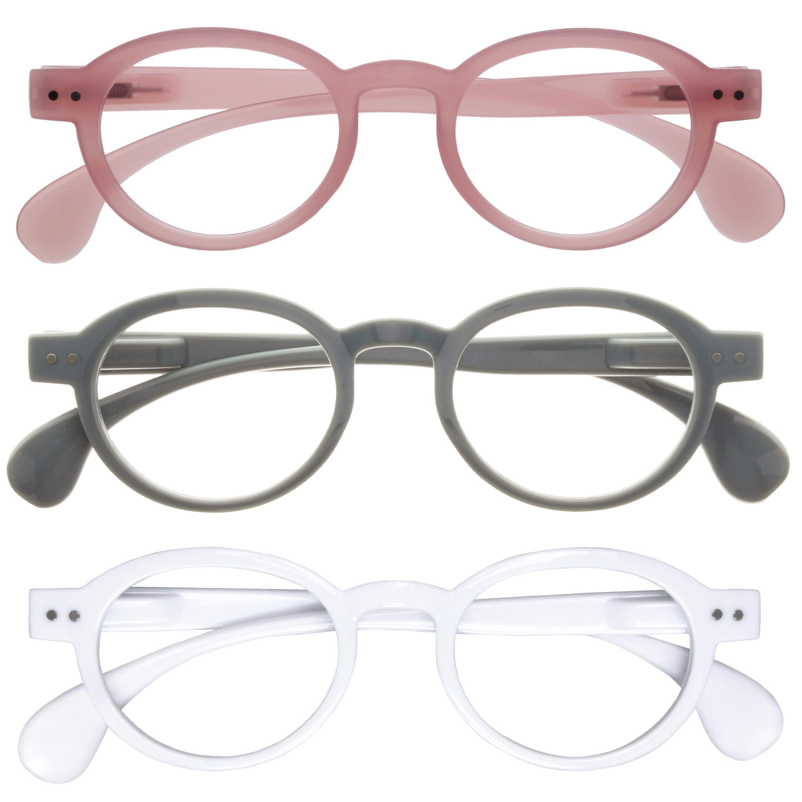 OPULIZE OCA Reading Glasses – Modern Retro Round Frame – Men and Women – Spring 