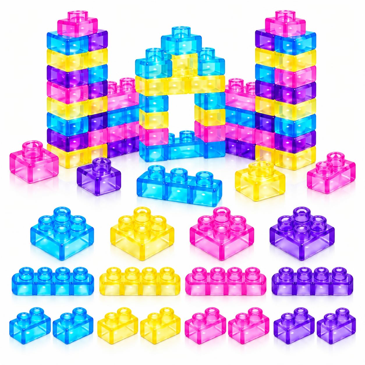 𝟒𝟎𝐏𝐜𝐬 Jelly Blocks Soft TPE Sensory Building Blocks | Safe TPE Jelly Blocks, Str