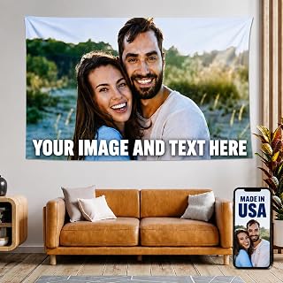 Ships Next Day, Custom Photo Tapestry, Wall Banner, Backdrop Customized | Personalized tapestries, customize picture backdrops, banners, wall hanging for dorm, bedroom, Halloween party(50"x60")