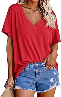Tankaneo Oversized Short Sleeve T Shirts for Women Loose Fit