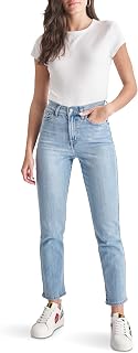DKNY Womens Slim Straight Crop Jeans