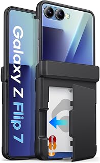 ASAFCASE for Samsung Galaxy Z Flip 7 Case Wallet with Card Holder, Black