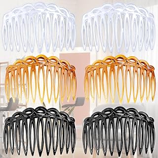 6 Pcs Plastic Side Twist Combs with 11 Teeth for Multiple Hairstyles for Girls and Women