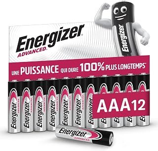 Energizer Advanced AAA Batteries (Pack of 12) LR03, 1.5V, High Performance | Remote Controls, Toys and Electronics, Made in EU, Packaging 0% Plastic, 10 Year Shelf Life