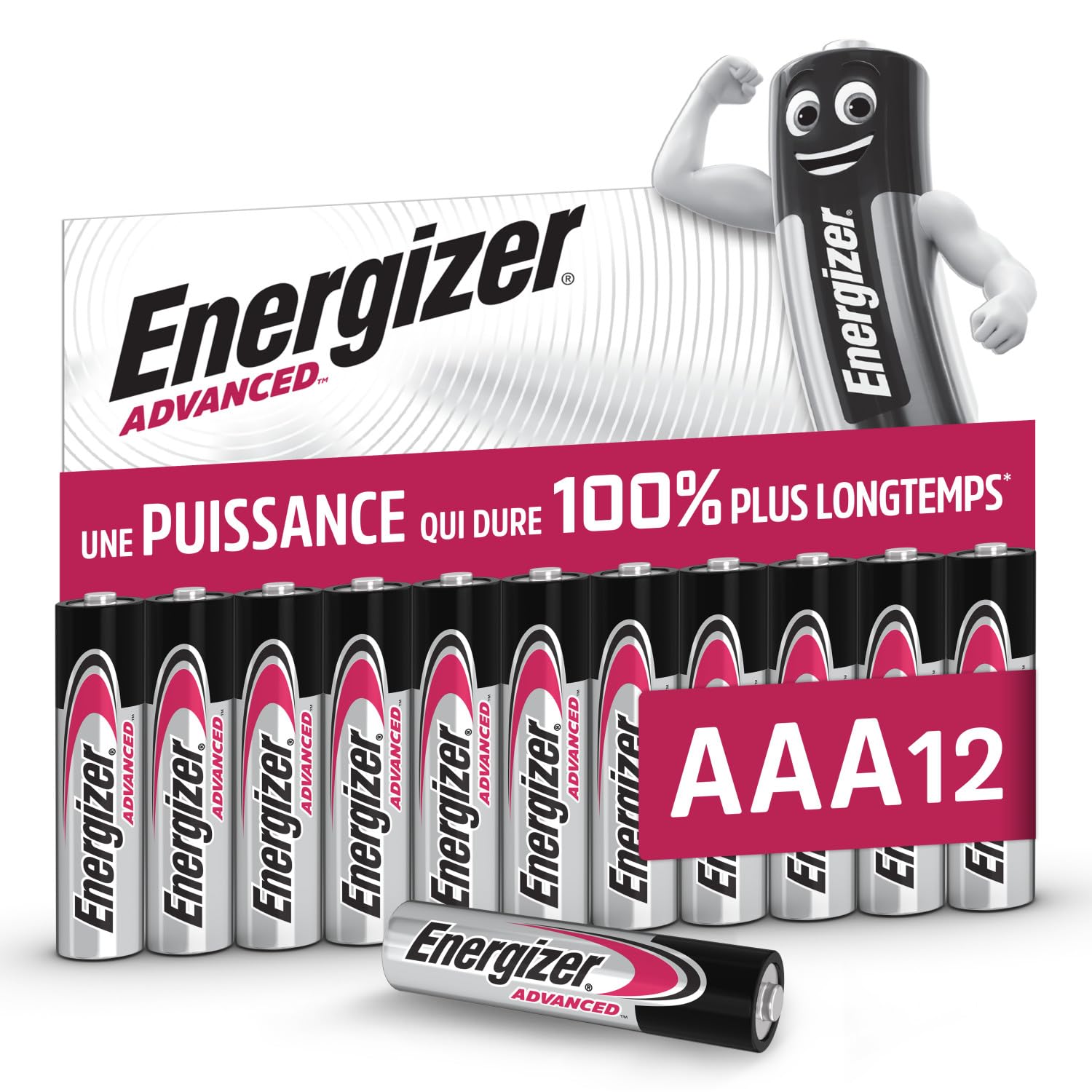 Energizer Advanced AAA Batteries (Pack of 12) LR03, 1.5V, High Performance | Rem