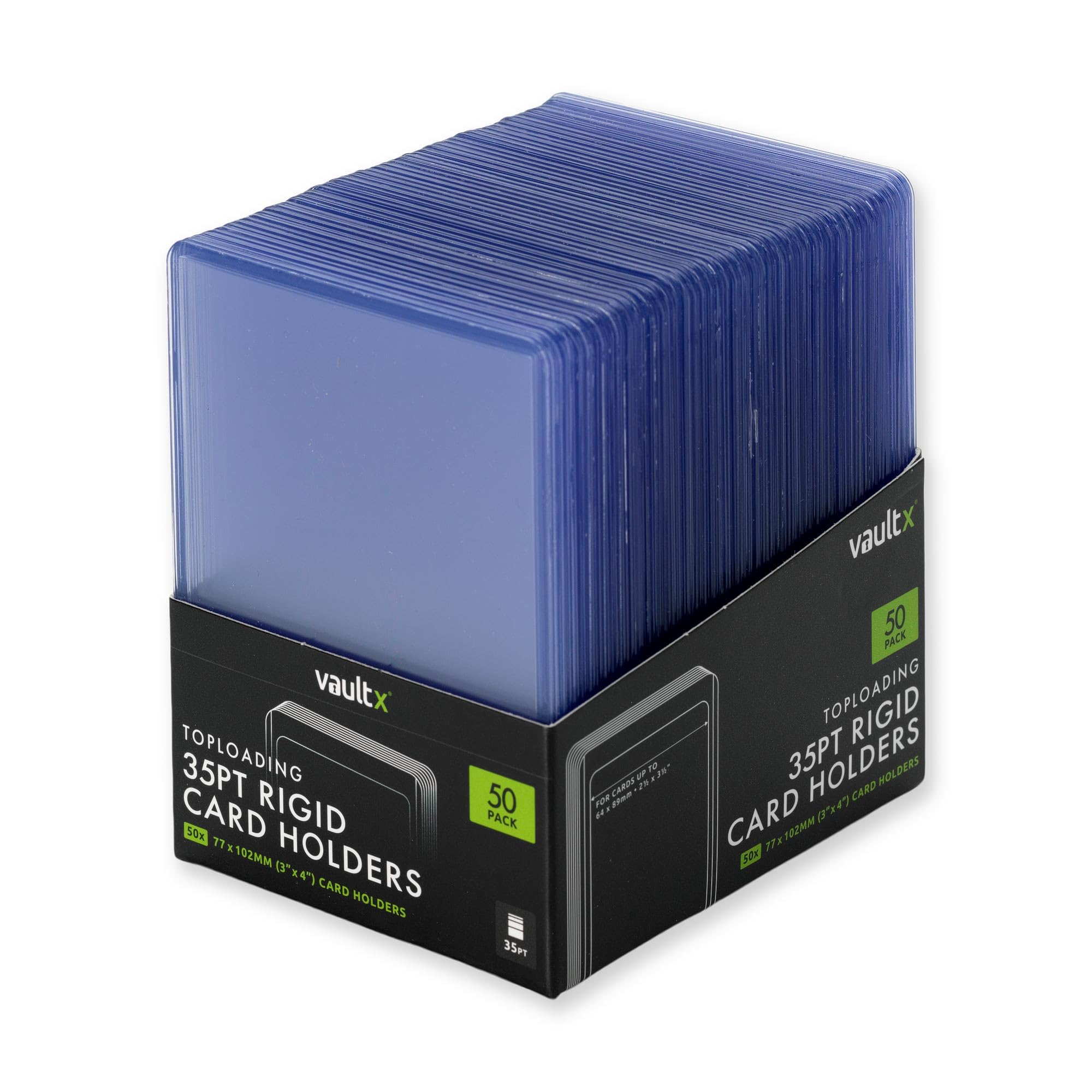 Vault X 35pt Toploaders (50 Pack) 3" x 4" Rigid Card Holders for TCG | Protects 