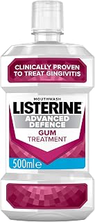 Listerine Advanced Defence Gum Treatment Mouthwash (500ml), Clinically Proven to Treat Gum Disease as in Little as Two Weeks, Repels Plaque Germs to Treat and Prevent Gingivitis from Recurring