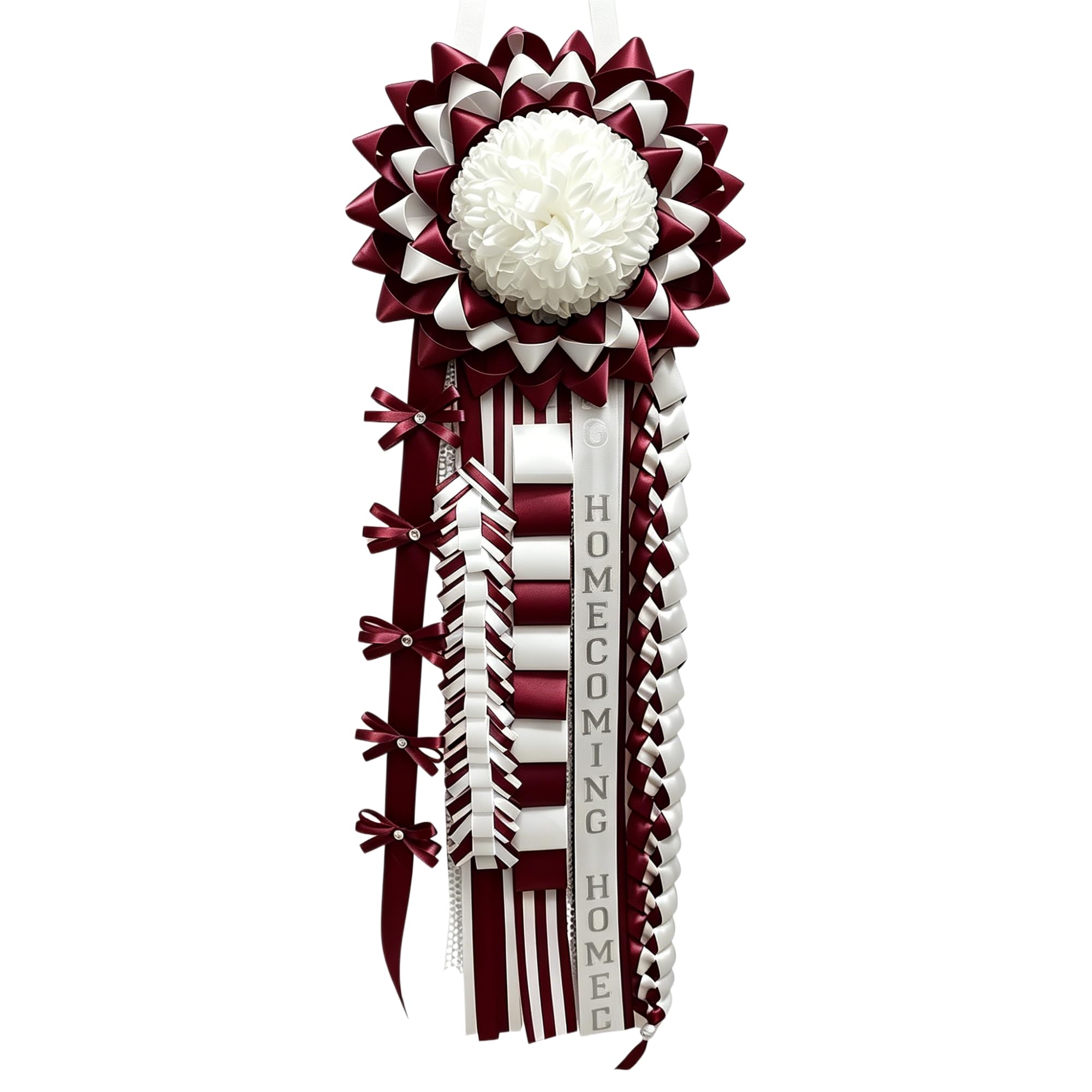 Songye Homecoming Mum Supplies Kit 36 Inch Maroon White for HOCO Grad Party | Pr