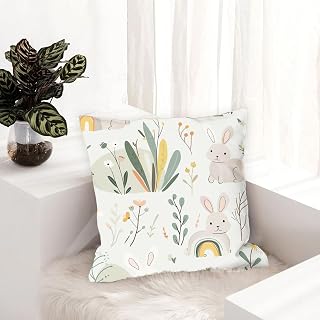 Generic - Set of 1 decorative Easter pillow cover, square pillow cover for Valentine's Day, farmhouse-style outdoor pillow cover, sofa pillow cover, living room