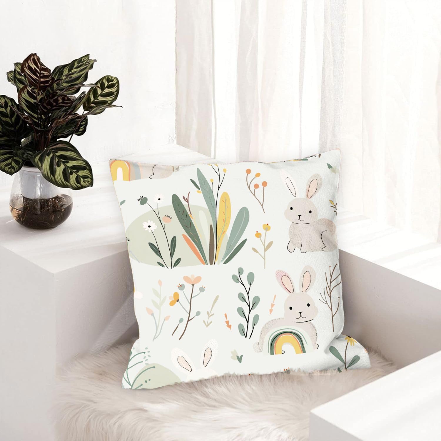Generic - Set of 1 decorative Easter pillow cover, square pillow cover for Valen