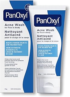 PanOxyl Acne Wash, 4% Benzoyl Peroxide, For Face & Body, 85g | Daily Antibacterial Wash, Helps Clear & Prevent Acne, Helps Clear Pores, Dermatologist Tested, Gentle, pH-Balanced, Vegan