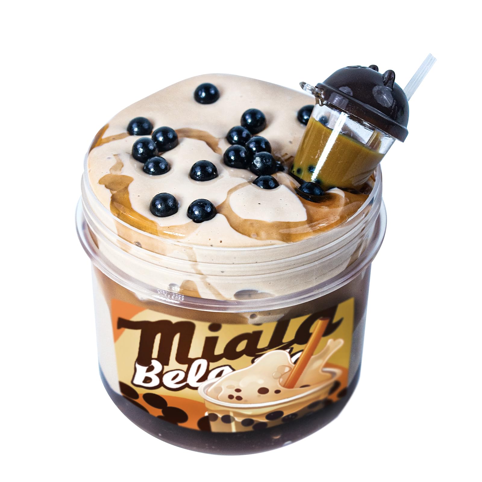 Tototang Bubble Tea Themed Slime - 7oz Thick & Glossy, Scented, Multi Color, Han