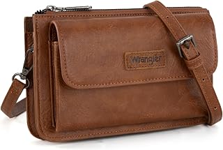 Wrangler クロスボディウォレット 女性用 RFIDクラッチ携帯電話財布 クレジットカードスロット付き