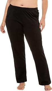 Ulla Popken Womenswear Plus Size Curvy Elastic Waist Bootcut Sports Pants 640831
