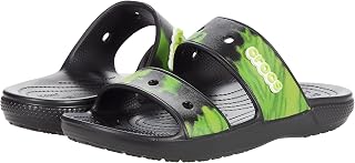Crocs Classic Tie-Dye Graphic Sandal, Unisex-Adult, Black Lime Punch, 37/38 EU