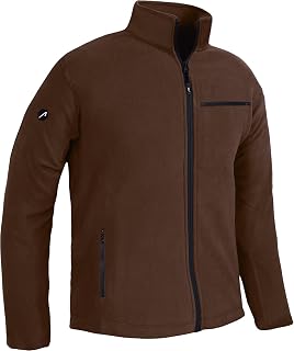 ACE Men's fleece jacket - warm outdoor jacket without hood for men - full-length zip & three pockets