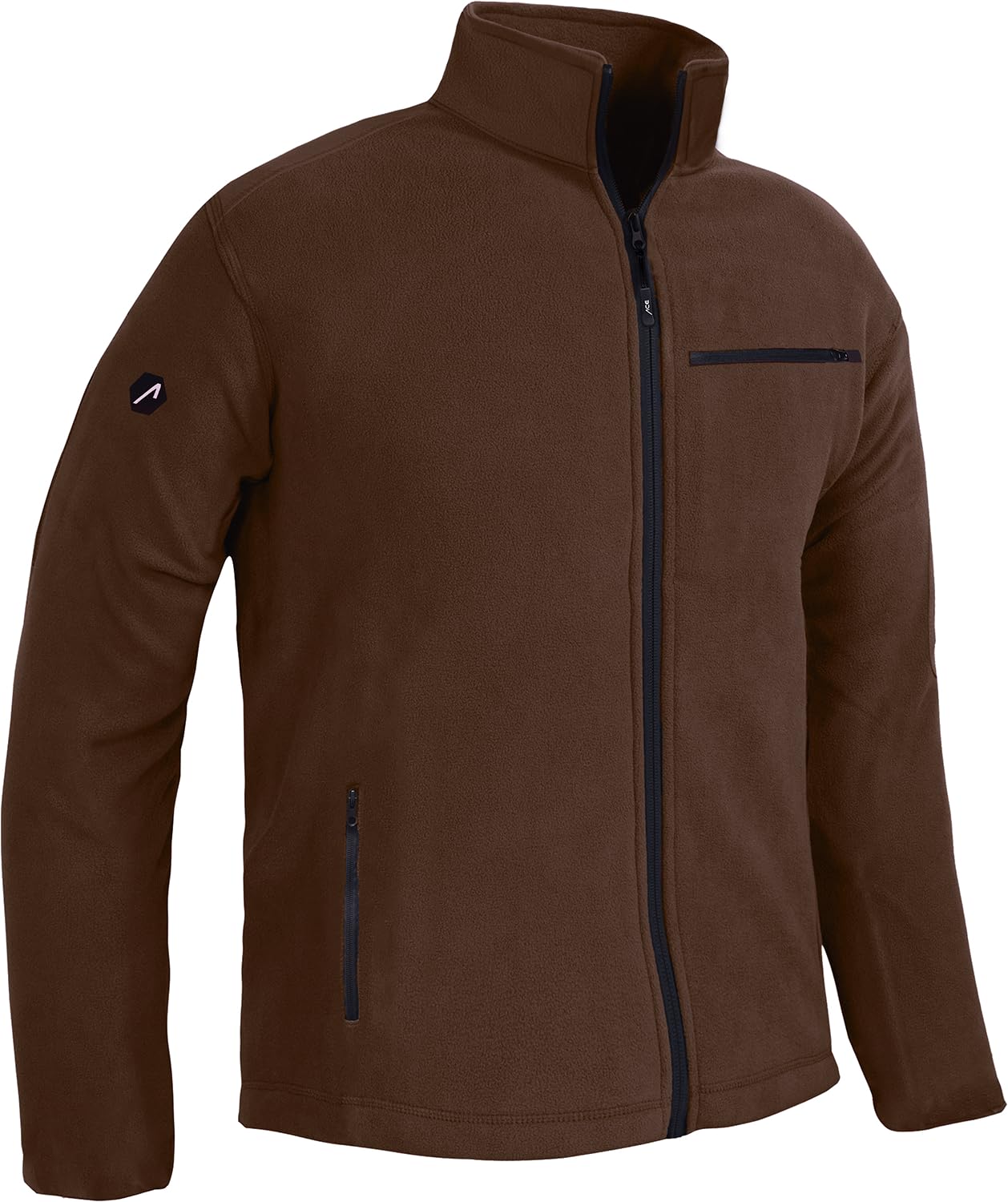 ACE Men's fleece jacket - warm outdoor jacket without hood for men - full-length