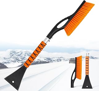 UMUACCAN Snow Brush and Ice Scraper for Car Windshield - 27 Inch Detachable Snow Removal Tool with Ergonomic Foam Grip for Cars SUVs and Trucks Winter Car Accessories
